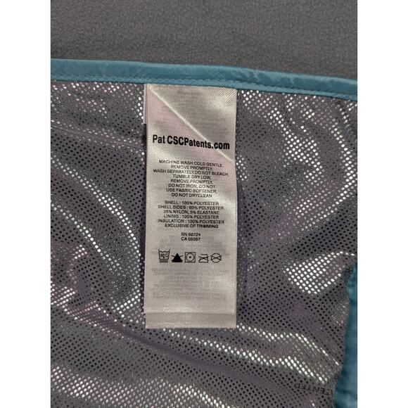 Columbia Omni-Heat Puffer Vest Size XS Teal & Gray Full Zip w/Zipper Pockets - Picture 7 of 13